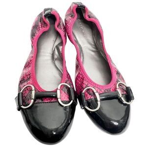 Tahari Gustave Flats Size 6.5 Snakeskin Print Multicolor Slip On Ballet Shoes